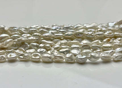 6x8-9 mm Natural White Keshi Freshwater Pearls Beads Genuine High Luster Rice Nugget Shape Small Keshi Freshwater Pearl #P1867