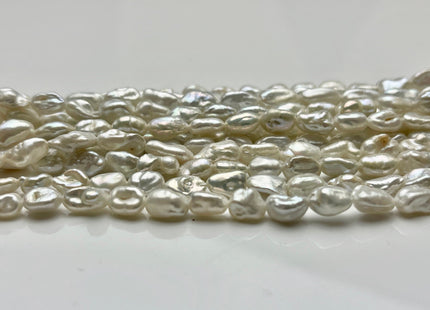 6x8-9 mm Natural White Keshi Freshwater Pearls Beads Genuine High Luster Rice Nugget Shape Small Keshi Freshwater Pearl #P1867
