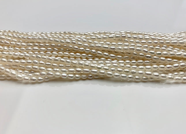 2-2.5x3-4 mm AAAA Natural White Rice Tiny Seed Freshwater Pearls High Luster Seed Freshwater Pearls Genuine Top Quality Pearls #P1819