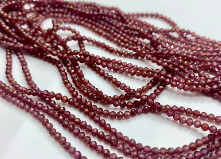 BEST DEAL 2 mm Natural Faceted Round Garnet Gemstone Beads Genuine Natural Garnet Gemstone Loose Beads 15.5 Inches Strand #2547