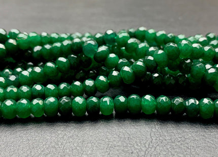 3x5mm 4x6mm 5x8mm Faceted Rondelle Jade Green Color Agate Gemstone Beads Genuine Agate Gemstone Loose Beads 14 Inches Strand #2775