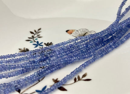 3 mm Natural Blue Tanzanite Gemstone Beads Faceted Rondelle Shape Genuine Blue Tanzanite Gemstone Beads 17 Inches Strand #4171