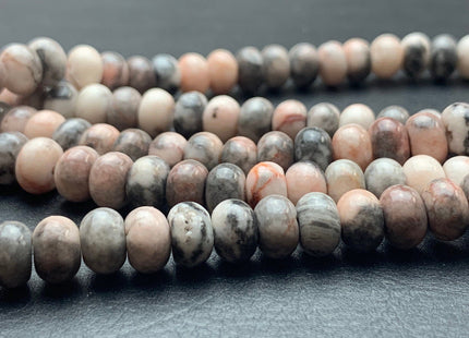 5x8 mm Natural Smooth Rondelle Pink Zebra Jasper Beads Natural Mixed Pink Gray Highly Polished Loose Beads 15.5 Inches Strand #2918