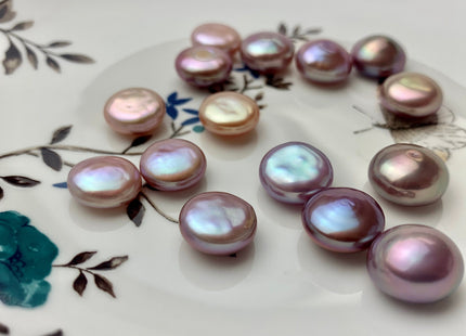 ONE Piece AAAAA 12-13 mm Natural Mauve Pink Top Quality Super High Luster Undrilled Smooth Thick Coin Pearl #P2659