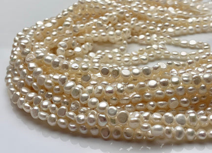 4-5 mm AAA Natural White Potato Nugget Freshwater Pearl Beads Genuine Freshwater Pearls Tiny White Nugget Cultured Seed Pearl Beads #1397