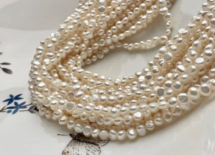 4-5 mm AAA Natural White Potato Nugget Freshwater Pearl Beads Genuine Freshwater Pearls Tiny White Nugget Cultured Seed Pearl Beads #1397