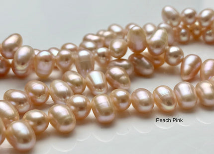 6x8 mm Natural Peach Pink Or Mauve Pink Top Drilled Oval/Rice Shape Freshwater Pearl Beads Genuine Dancing Freshwater Pearls #P1051