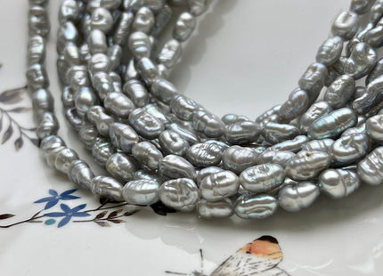 6-7x8-12 Gray Color Keshi Nugget Freshwater Pearl Beads Very Rare Genuine Freshwater Small Keshi Rice Nugget Pearls #P1896
