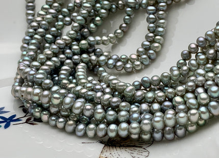 4 mm Rare Grayish Sage Green Small Potato Freshwater Pearl Beads Sage Green Color Genuine Freshwater Potato Seed Pearl #1237