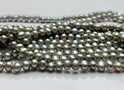 4 mm Rare Grayish Sage Green Small Potato Freshwater Pearl Beads Sage Green Color Genuine Freshwater Potato Seed Pearl #1237