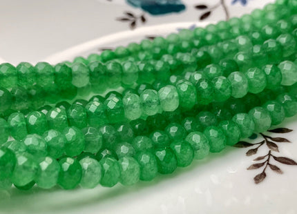BEST DEAL 4x6 mm Faceted Rondelle Aventurine Green Color Agate Gemstone Beads Genuine Agate Gemstone Loose Beads 14 Inches Strand #2773