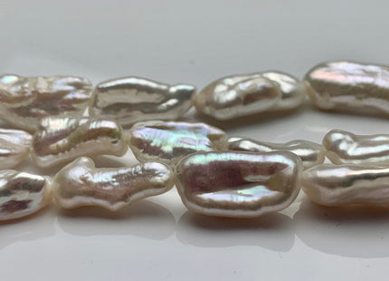 8-10x16-20 mm AAAA Natural White Biwa Stick Freshwater Pearl Beads Genuine Super High Luster Natural White Smooth Shiny Biwa Pearls #P1307