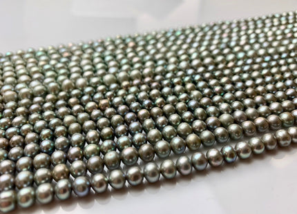4 mm Rare Grayish Sage Green Small Potato Freshwater Pearl Beads Sage Green Color Genuine Freshwater Potato Seed Pearl #1237