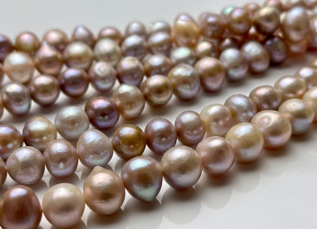 9-10 mm Natural Seaweed Mauve Pink Color Potato Freshwater Pearl Beads, Genuine Feshwater Pearls, Natural Color Irregular Potato Shape #1056