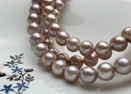 10-11.5mm AAAAA Very Rare Natural Mauve Pink Freshwater Round Edison Pearl Bead High Luster Genuine Purple Edison Pearl 38 Beads #P1893