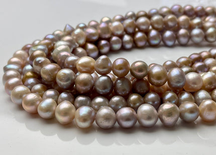 9-10 mm Natural Seaweed Mauve Pink Color Potato Freshwater Pearl Beads, Genuine Feshwater Pearls, Natural Color Irregular Potato Shape #1056