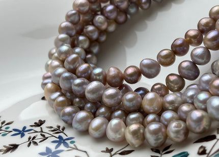 9-10 mm Natural Seaweed Mauve Pink Color Potato Freshwater Pearl Beads, Genuine Feshwater Pearls, Natural Color Irregular Potato Shape #1056