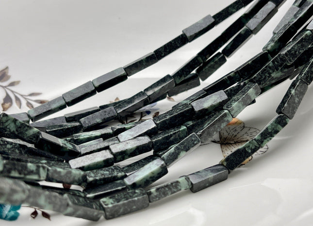 4-5x13 mm Cuboid Tube Shape Black Green African Turquoise Gemstone Beads Turquoise Gemstones Loose Beads 15.5 Inches Strand #3860