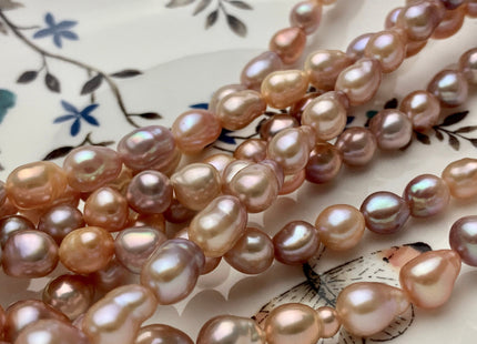 7x8-10mm AAAA Natural Mixed Pink Mauve High Luster Baby Edison Baroque Freshwater Pearls Beads Genuine Quality Tear Drop Edison Pearl #P1668