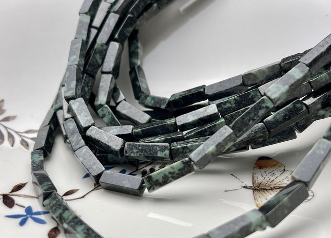 4-5x13 mm Cuboid Tube Shape Black Green African Turquoise Gemstone Beads Turquoise Gemstones Loose Beads 15.5 Inches Strand #3860