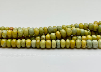 7-8 mm 100% All Natural Smooth Rondelle Mixed yellow Green Opal Gemstone Beads Genuine Natural Peruvian Green Opal 8 Inches Strand #4174