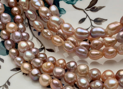 7x8-10mm AAAA Natural Mixed Pink Mauve High Luster Baby Edison Baroque Freshwater Pearls Beads Genuine Quality Tear Drop Edison Pearl #P1668