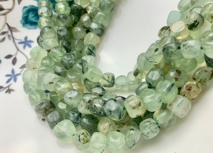 7-11mm Smooth Round Cube Dice Square Shape Prehnite Beads Natural Multi Green Color Prehnite Gemstone 15.5 Inches 45-46 Pieces #3693