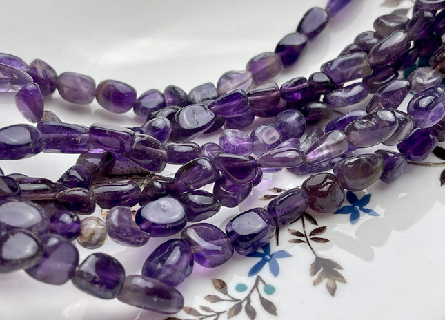 7-9x9-12 mm Natural Purple Color Amethyst Gemstone Irregular Nugget Beads Genuine Purple Amethyst Irregular Nugget Gemstone Beads #3847