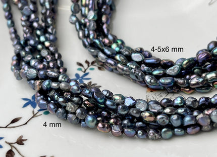 4-5 mm Peacock Color Potato Nugget Freshwater Pearl Beads Genuine Freshwater Pearls Tiny Peacock Nugget Cultured Seed Pearl Beads #P2315