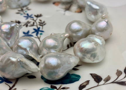 15-20x24-30 mm AAA Jumbo Size Freshwater Baroque Pearl Beads Genuine High Luster And Quality Natural White Baroque Pearls #1546