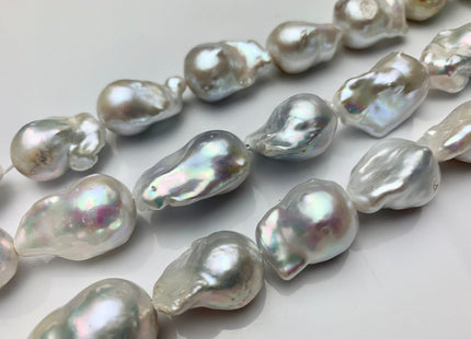 15-20x24-30 mm AAA Jumbo Size Freshwater Baroque Pearl Beads Genuine High Luster And Quality Natural White Baroque Pearls #1546