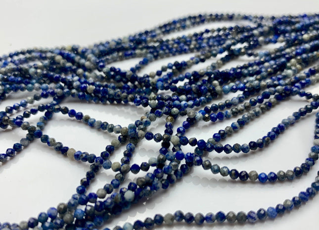BEST DEAL 2.5 mm Natural Faceted Round Lapis Gemstone Beads Genuine Natural Lapis Gemstone Loose Beads 15.5 Inches Strand #2531
