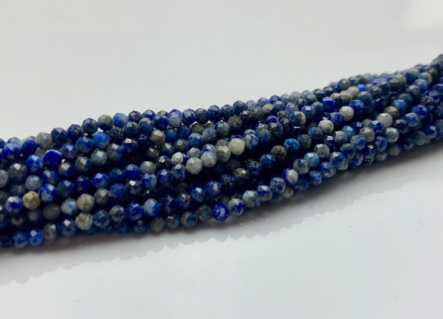 BEST DEAL 2.5 mm Natural Faceted Round Lapis Gemstone Beads Genuine Natural Lapis Gemstone Loose Beads 15.5 Inches Strand #2531