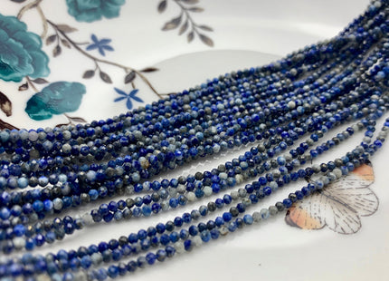 BEST DEAL 2.5 mm Natural Faceted Round Lapis Gemstone Beads Genuine Natural Lapis Gemstone Loose Beads 15.5 Inches Strand #2531