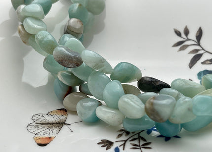 10-12x12-15mm Natural Brown And Blue Color Amazonite Gemstone Irregular Nugget Beads Genuine Amazonite Irregular Nugget Gemstone Beads #3848