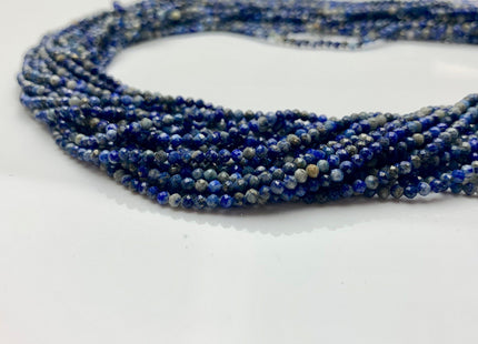 BEST DEAL 2.5 mm Natural Faceted Round Lapis Gemstone Beads Genuine Natural Lapis Gemstone Loose Beads 15.5 Inches Strand #2531