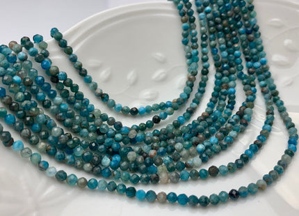 BEST DEAL 3 mm Natural Faceted Round Apatite Gemstone Beads Genuine Natural Blue Apatite Gemstone Loose Beads 15.5 Inches Strand #2057
