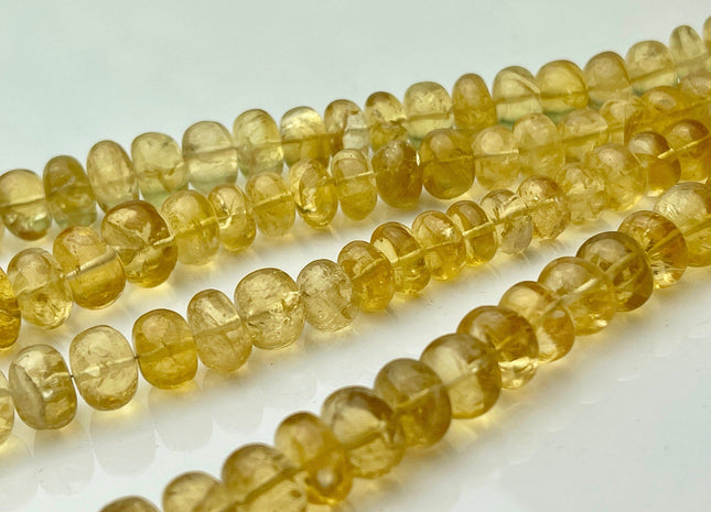 10-12 mm 100% Natural Smooth Rondelle Citrine Gemstone Beads Quality Natural Translucent Yellow Citrine Beads 8 Inches Strand # 4226