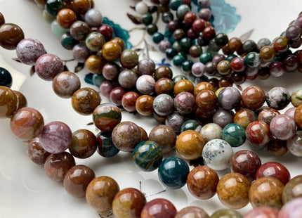 BEST DEAL 6mm 8mm 10mm AAA Smooth Round Ocean Jasper Gemstone Beads Genuine Green Brown Highly Polished Jasper Loose Beads 15.5 Inches #2788