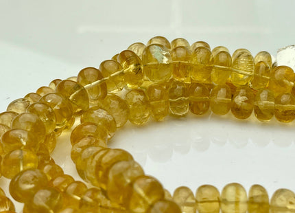 10-12 mm 100% Natural Smooth Rondelle Citrine Gemstone Beads Quality Natural Translucent Yellow Citrine Beads 8 Inches Strand # 4226