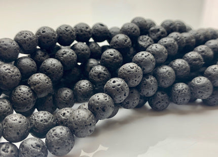6mm 8mm 10mm Lava Round Beads Black Color Organic Volcanic Rock Stone Beads 15.5 Inches Strand #2898
