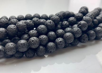 6mm 8mm 10mm Lava Round Beads Black Color Organic Volcanic Rock Stone Beads 15.5 Inches Strand #2898