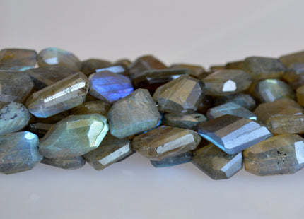 Natural Semi Precious Gemstone Rainbow Labradorite Beads Natural Color Diamond Cutting Flat Irregular Shape 10 Inch # 2084