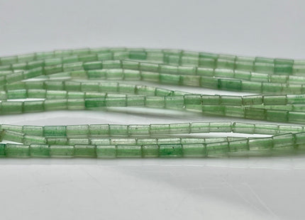 2x4 mm Tube Shape Natural Aventurine Gemstone Beads Genuine Light Green Aventurine Gemstones Loose Spacer Beads 15.5 Inches Strand #3909