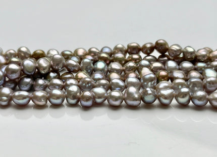 5-6 mm AA Freshwater Pearl Nugget Freshwater Pearl Beads Genuine Pinkish Gray Color High Luster Potato Nugget Pearls 69 Beads #P1907