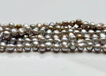 5-6 mm AA Freshwater Pearl Nugget Freshwater Pearl Beads Genuine Pinkish Gray Color High Luster Potato Nugget Pearls 69 Beads #P1907