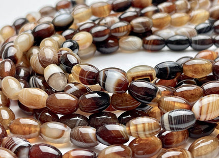 8x12 mm Smooth Barrel Shape Coffee Wave Line Agate Gemstone Beads Coffee Color Agate Gemstone Beads #2602