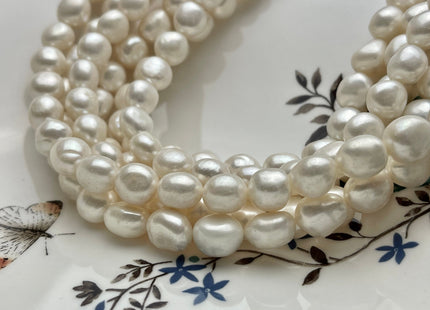 10x11-12 mm AA Natural White Potato Nugget Freshwater Pearl Beads Genuine Natural White Smooth Freshwater Pearl Nuggets 35 Beads #P2044