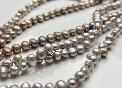 5-6 mm AA Freshwater Pearl Nugget Freshwater Pearl Beads Genuine Pinkish Gray Color High Luster Potato Nugget Pearls 69 Beads #P1907