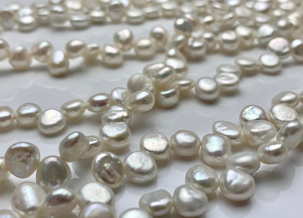 6-7x8mm AAA Very Rare Natural White Top Drilled Keshi Nugget Freshwater Pearl Genuine High Luster Dancing Smooth And Shiny Pearl #P1235